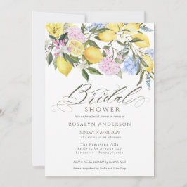 Invitation Elegant Lemon Floral Citrus Bridal Shower