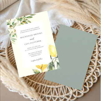 Invitation Elegant Lemon Garden Wedding
