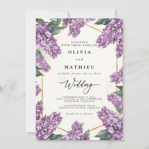 Invitation Elégant Lilac Botanique Jardin Floral Mariage