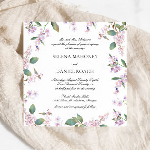 Invitation Élégant Lilac Fleurs sauvages Mariage de lavande