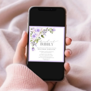 Invitation Elegant Lilac Floral Brunch & Bubbly Bridal Shower