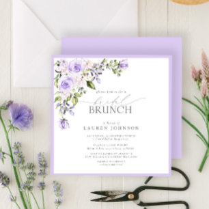 Invitation Élégant Lilac Lavender Botanical Bridal Brunch