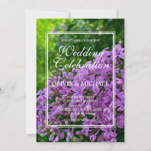 Invitation Élégant lilas violet lavande Mariage floral