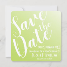 Élégant Lime Green Ombre Enregistrer La Date