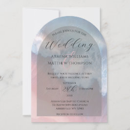 Invitation Elégant littoral Wave Arch Beach Mariage