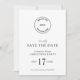 Invitation Élégant Logo Société Fête de Noël Enregistrer la d