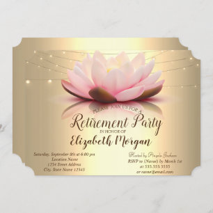 Invitation Élégant Lotus String Or Lights Retraite Party