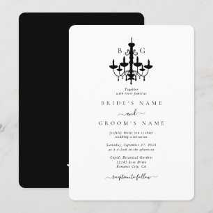 Invitation Élégant lustre noir blanc Mariage