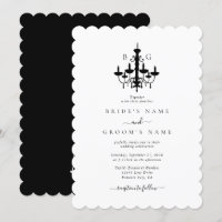 Élégant lustre noir blanc Mariage