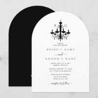 Élégant lustre noir blanc Mariage