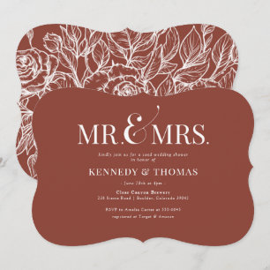 Invitation Élégant M. & Mme Coed Mariée ou Wedding shower I