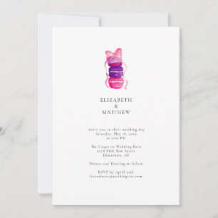 Invitation Élégant Macaron Mariage de coquette de la boîte ro