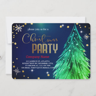 Invitation Elegant Magical Christmas Pines Festive