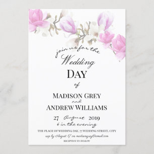 Invitation Élégant Magnolia Blossom Mariage