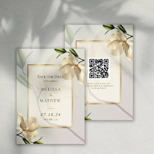 Invitation Elégant Magnolia Oriental Mariage Enregistrer la d