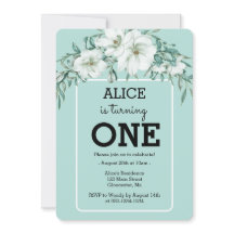 Elégant Magnolia White Pastel Vert 1er anniversair