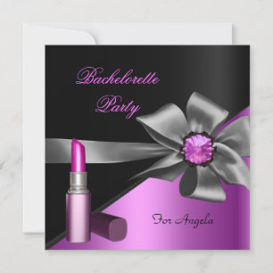 Invitation Élégant Maquillage Rose Noir pour Enterrement de V