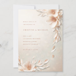 Invitation Élégant mariage à fleurs 3d