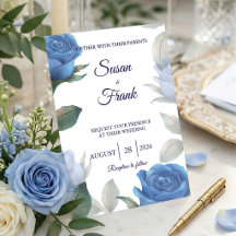 Élégant mariage aquarelle rose bleu français