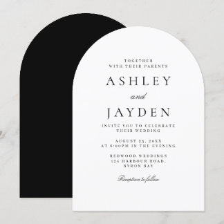 Invitation Élégant Mariage Arc Noir Et Blanc