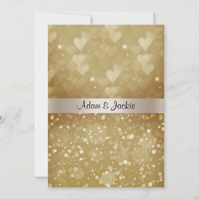 INVITATION ÉLÉGANT MARIAGE ARGENT D'OR SPARKLE (Devant)