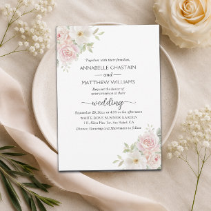 Invitation Élégant mariage aux roses roses tendres