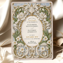 Invitation Elégant Mariage baroque Rococo Ornate