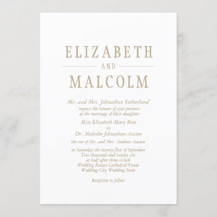 Invitation Élégant Mariage blanc traditionnel