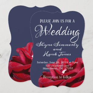 Invitation Élégant Mariage bleu Marsala Burgundy Floral Navy