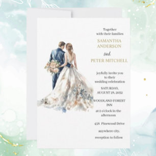 Invitation Élégant Mariage Blush