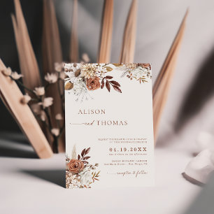 Invitation Élégant mariage bohème en terre cuite