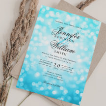 Elégant Mariage Bokeh Lumières Romantique Turquois