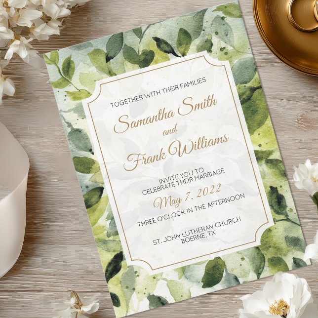 Invitation Élégant Mariage botanique (Watercolor Botanical Wedding Invitation)