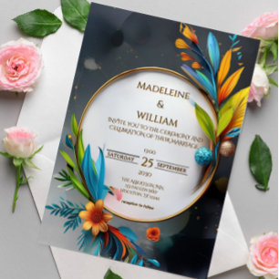 Invitation Elégant Mariage Botanique De Luxe Sophistiqué