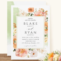 Élégant Mariage botanique vert, brun et blanc