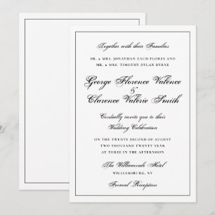 Invitation Élégant Mariage Calligraphié de Style Classique