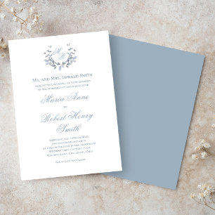 Invitation Élégant Mariage Calligraphie Script Monogramme