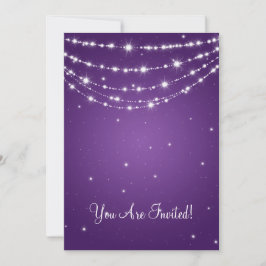 Invitation Élégant Mariage Chaîne Étincelante Violet