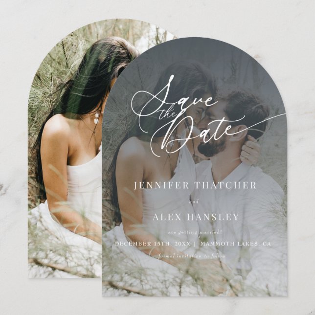 Invitation Élégant mariage chic Enregistrer la date (Devant / Derrière)