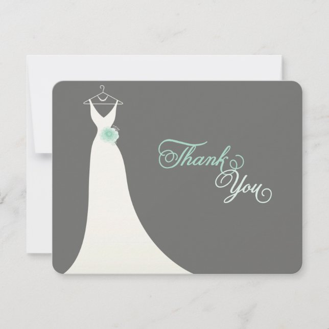Invitation Élégant Mariage chic Gown Merci de Fête des mariée (Devant)