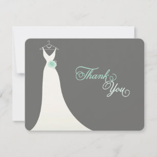 Invitation Élégant Mariage chic Gown Merci de Fête des mariée