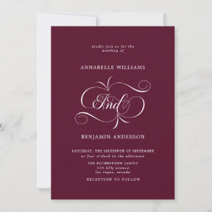 Invitation Élégant Mariage classique de Bourgogne 