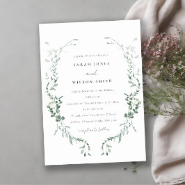 Invitation Elégant Mariage d'aquarelle d'Eucalyptus Botanique