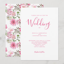 Élégant Mariage d'aquarelle rose