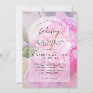 Invitation Élégant Mariage d'arche florale rose pâle