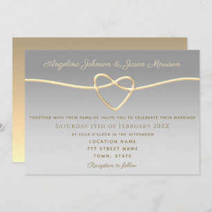 Invitation Élégant Mariage d'argent