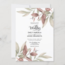 Invitation Elégant Mariage de budget d'aquarelle Eucalyptus