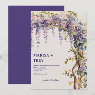 Invitation Élégant Mariage de canopée Floral Wisteria