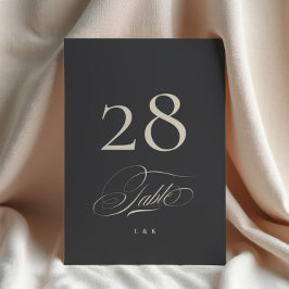 Invitation Élégant Mariage de charbon de bois 5 x 7 Numéro de