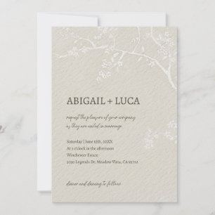 Invitation Elégant Mariage de Chinoiserie Beige moderne